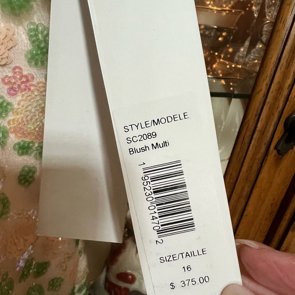 NWTS Badgley Mischka Sequinned Halter Dress Size 16 Multi Bloom MSRP $375 - Picture 4 of 10